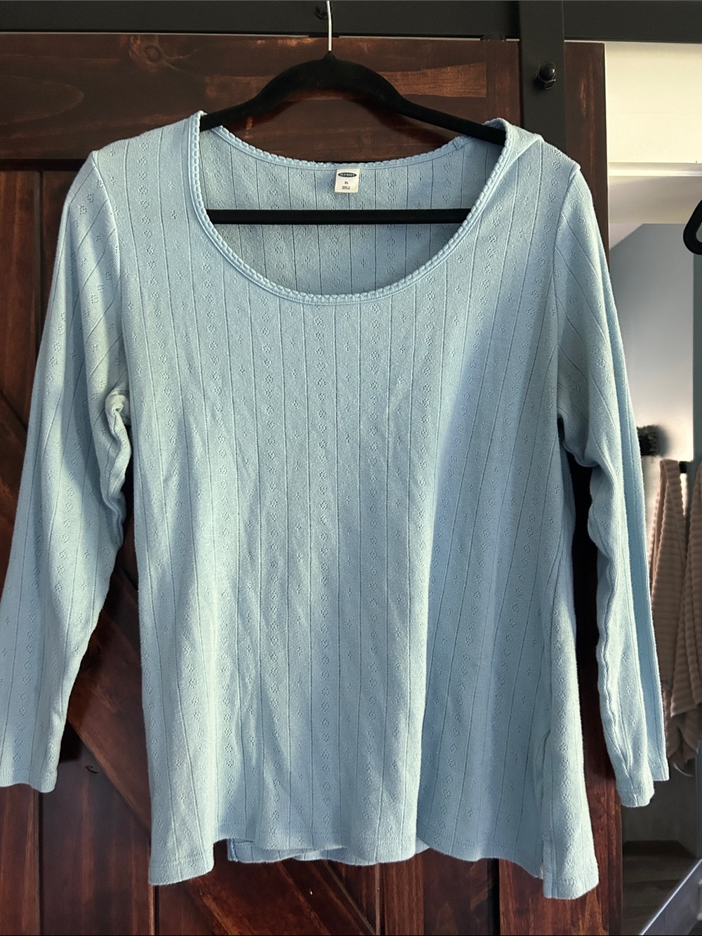 Old Navy Light Blue Scoop Neck Long Sleeve Sweater